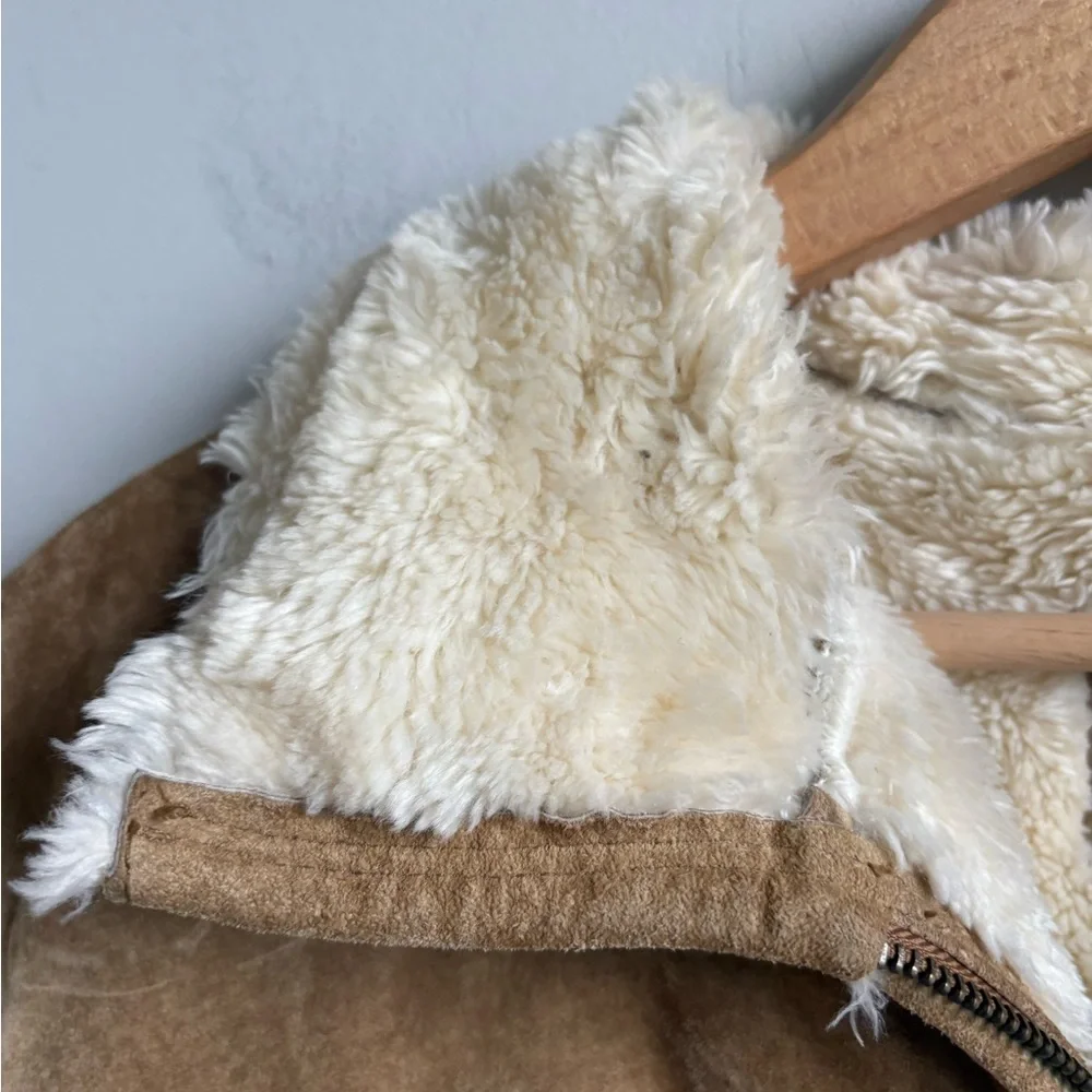 Vintage Y2K XOXO Suede Shearling Jacket Medium